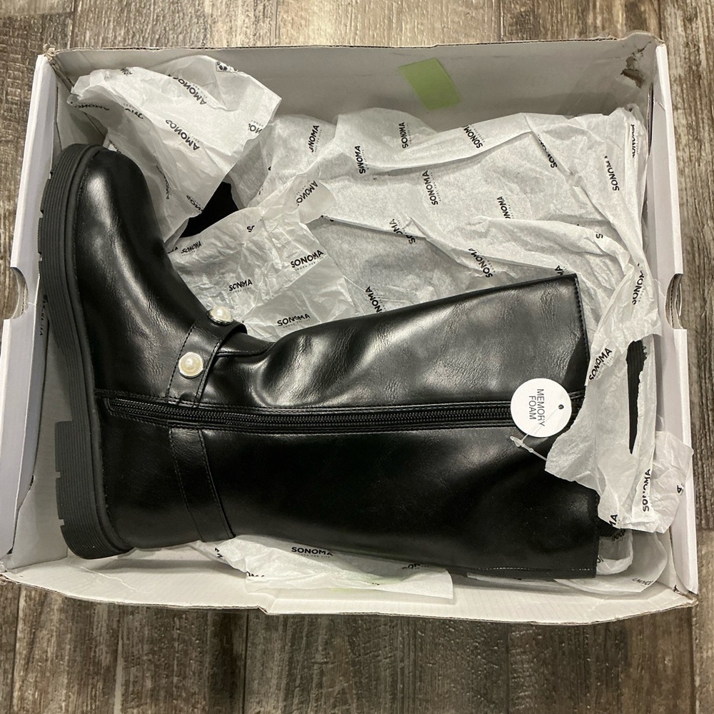 Sonoma Girl’s Black Pearl-Accent Boot for Size 4 - Picture 8 of 16
